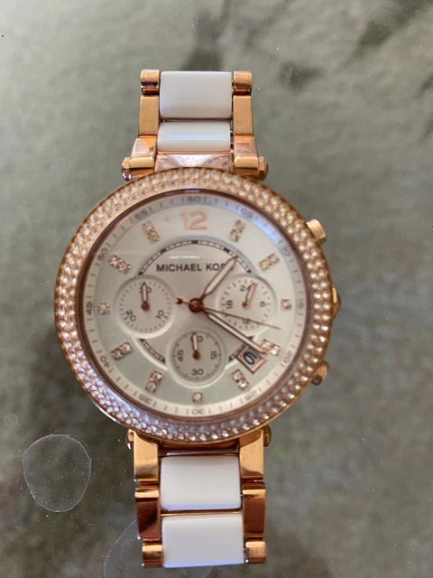 Michael Kors MK5774 Parker Chronograph White Dial Rose Gold Tone Wrist Watch