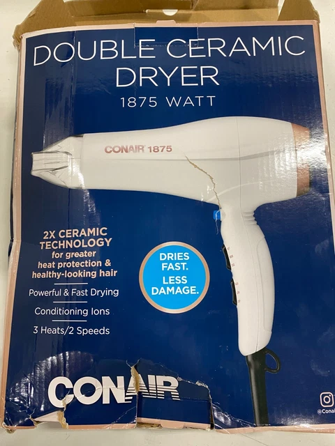 Conair Double Ceramic Hair Dryer, 1875W Hair Dryer with Ionic Condition