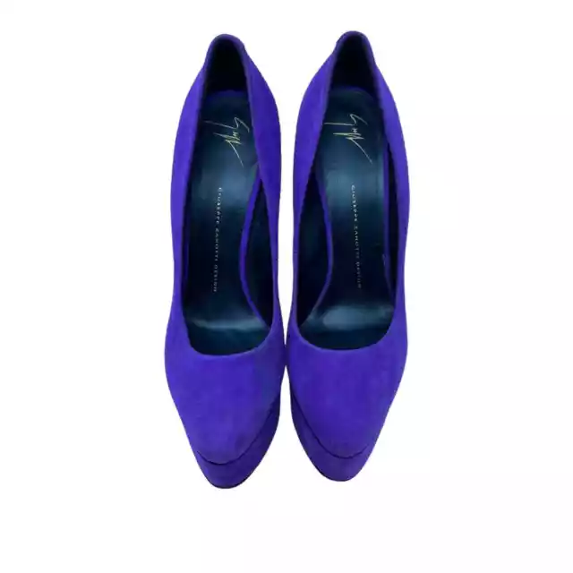 Giuseppe Zanotti Pointed-Toe Platform Suede Pump Heels Purple Size 39 US 9 3