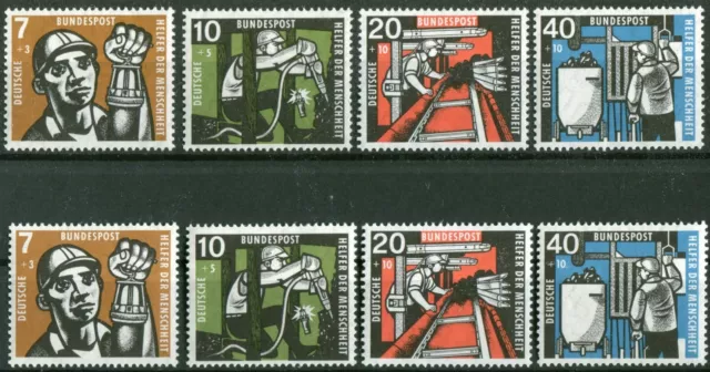 2 x Bund Nr. 270 - 273 sauber postfrisch BRD Satz 1957 Wohlfahrt Bergbau MNH