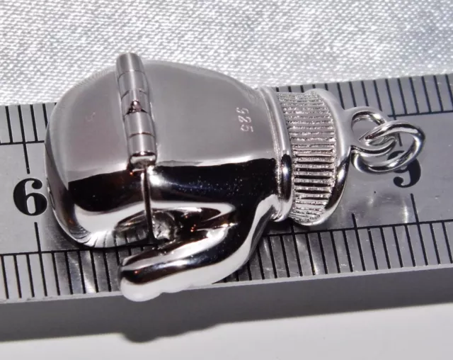 Solid Sterling Silver (925) Opening Boxing Glove Pendant -Boxer Inside - Men's