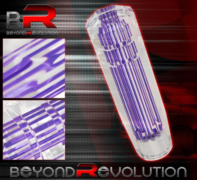 For Hyundai 6" 12X1.25mm Clear 3D Long Extended Shift Knob Manual Purple