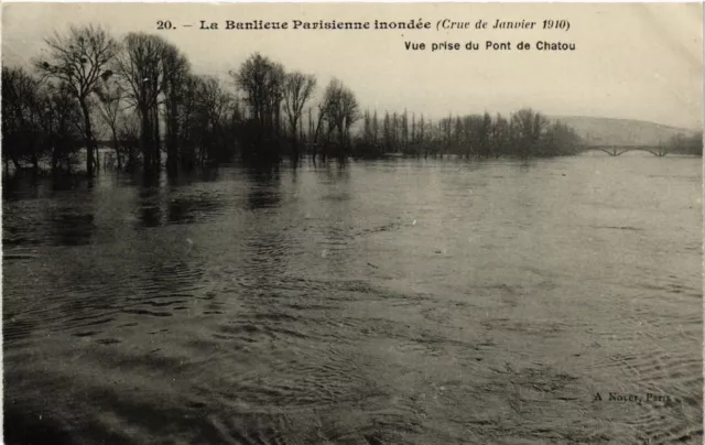 CPA La Banlieue Parisienne flooded - view taken (453013)