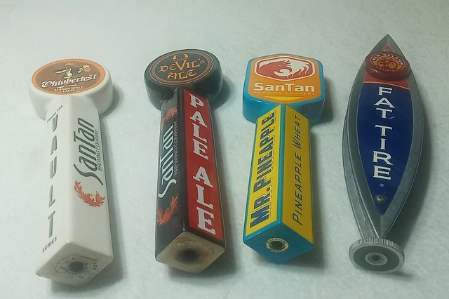 Santan Fat Tire New Belgium Beer Taps Handle Lot Breweriana
