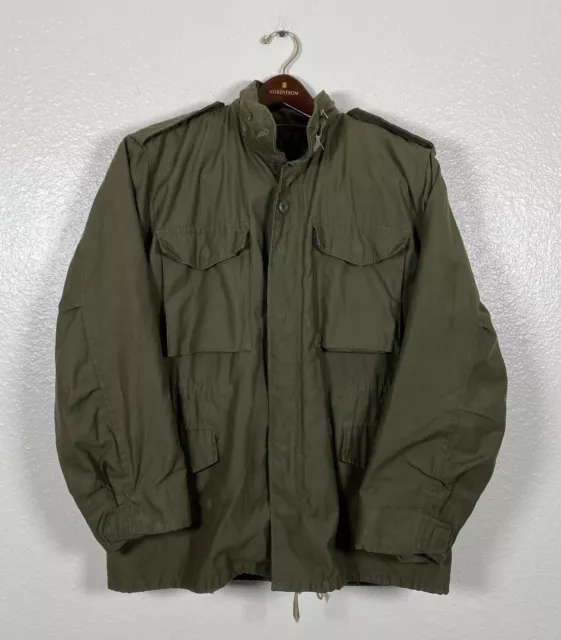 Vintage M65 Field Jacket Small Regular US ARMY coat Vietnam Green With Lining