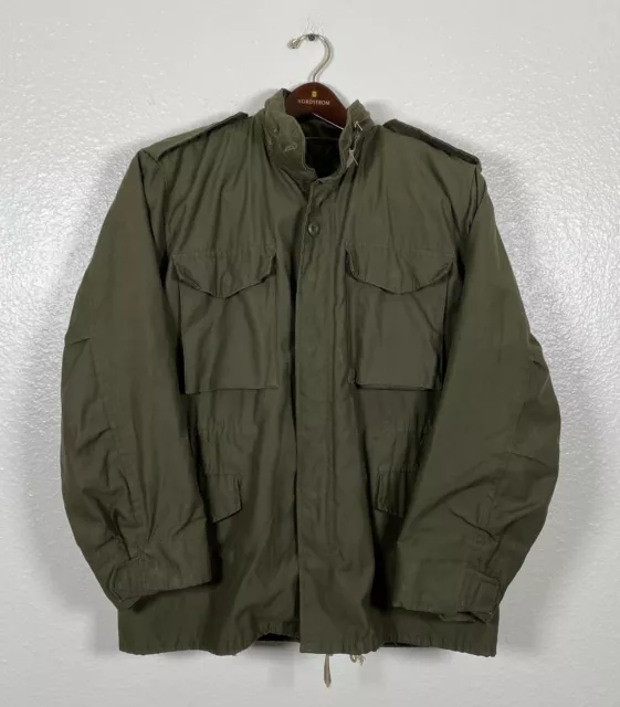 VINTAGE M65 FIELD Jacket Small Regular US ARMY coat Vietnam Green With