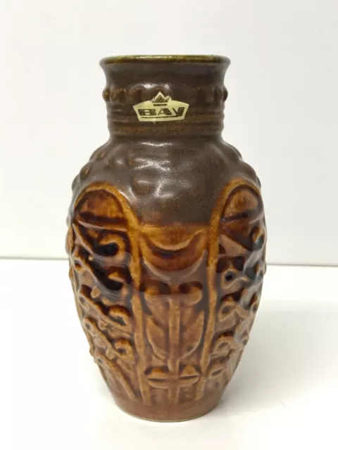 Westdeutsche Bucht Keramik Keramik Vase 98-17 60er/70er Vintage Original Aufkleber