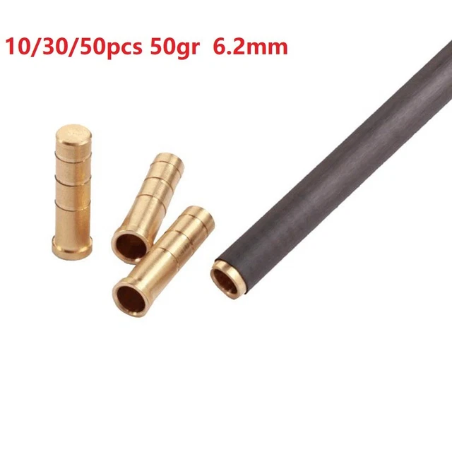 Insert En Laiton 300 Grains Pour Flèche De Tir à L'arc - 8 Pièces - Diamètre 6,2 Mm - Pour Carbone 0,244 Pouce