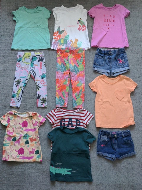 Massive bundle baby girls 18-24 months clothes tops leggings shorts spring summ