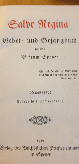 Salve Regina Gebet-und Gesangbuch für das Bistum Speyer 1929