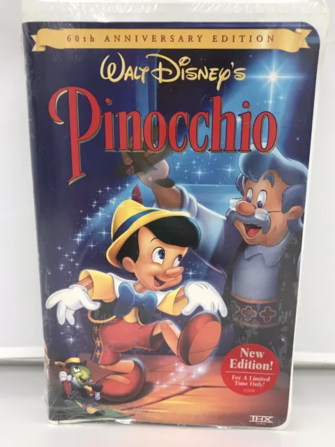 Pinocchio VHS Sealed 60th Anniversary Edition Walt Disney