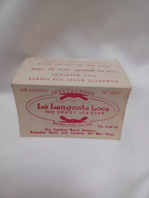 Vintage Acapulco Mexico Advertising Business Cards La Langosta Loca Steak House