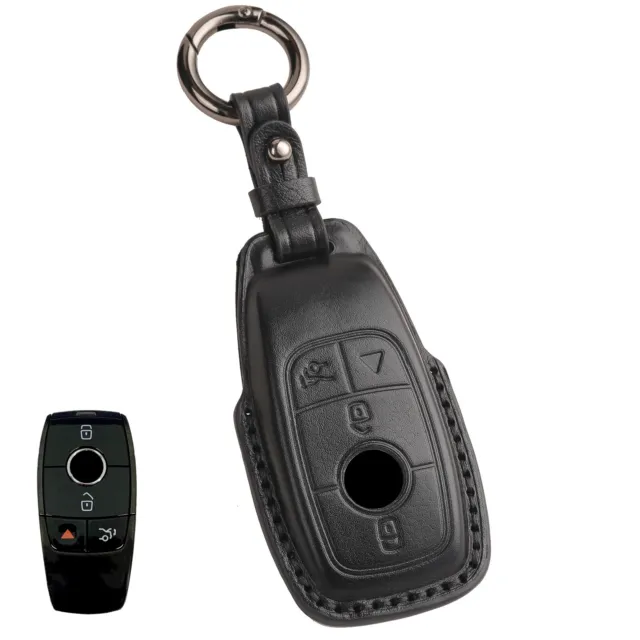For Mercedes Benz A C G S E 4 Button Remote Smart Key Fob Leather Case Cover