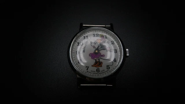 Vintage Disney Minnie Mouse Mechanical Watch Collector Piece 36mm Working!!!