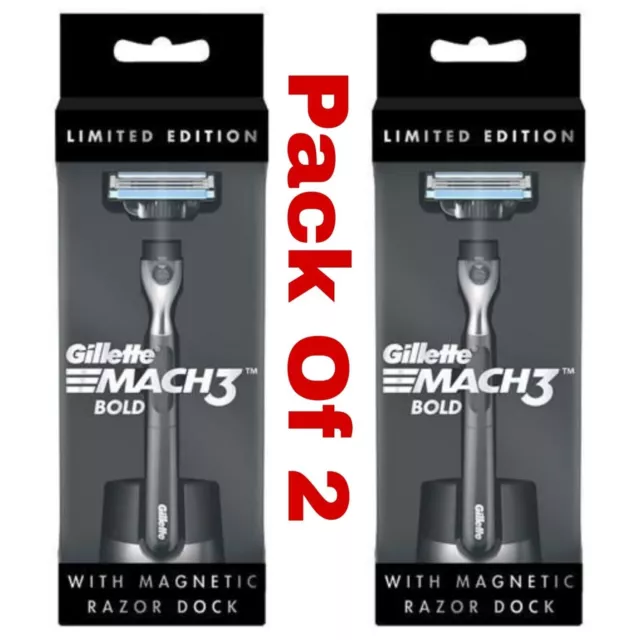 Gillette Mach 3 Negrita con maquinilla de afeitar magnética para hombre,...