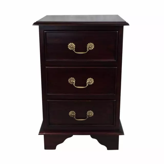 Solid Mahogany Wood Victorian Bedside Table Antique Style Bedroom Furniture