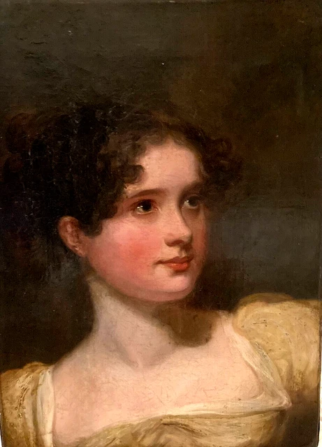 ANTIQUE 18/19TH CENTURY OIL ON CANVAS PORTRAIT OF A YOUNG LADY £683.00 ...