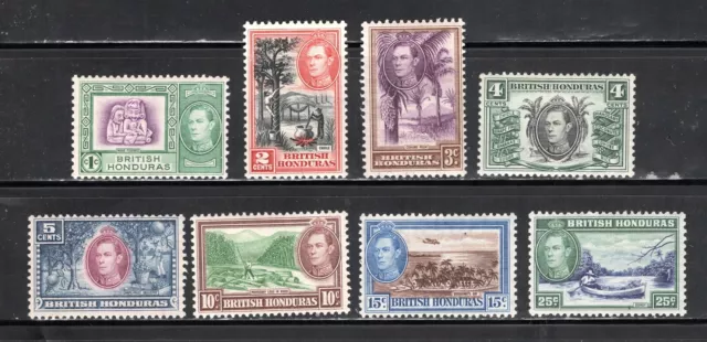 British Honduras Stamp Scott #115-122, 1c thru 25c, Set of 8, MLH, SCV$8.85