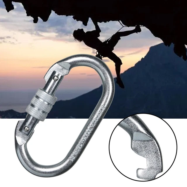 Mousquetons Acier COM-FOUR - Capacité 520 Kg - Lot De 2 - Pour Auvent, Gril