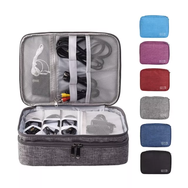 Travel Cable Organizer Bag Electronic Accessories USB Drive Storage Case Charger