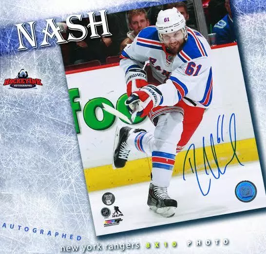 RICK NASH Signed New York Rangers 8x10 Photo - 70315