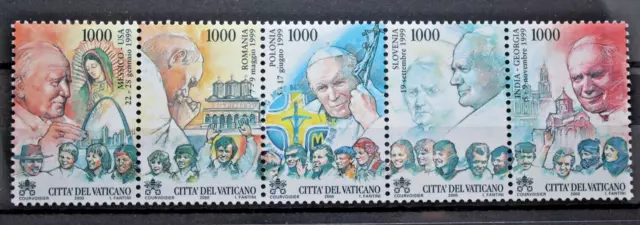 Città del Vaticano 2000 I viaggi del Papa serie nuova Striscia MNH** set (C.Z)