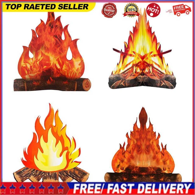 3D Bonfire Fire Pile Cardboard Christmas Spring Festival Easter Flame Home Decor