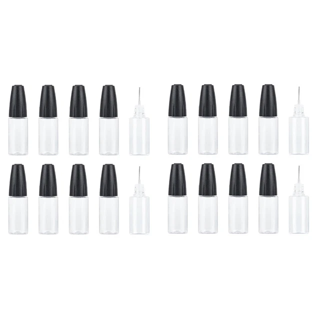FUNSHOWCASE Lot De 10 Flacons Applicateurs Précision 13 Ml – Pointe Fine Métal Anti-Rouille Pour Résine Époxy, Colle UV, Pigments Et Artisanat Délicat Outil Quilling
