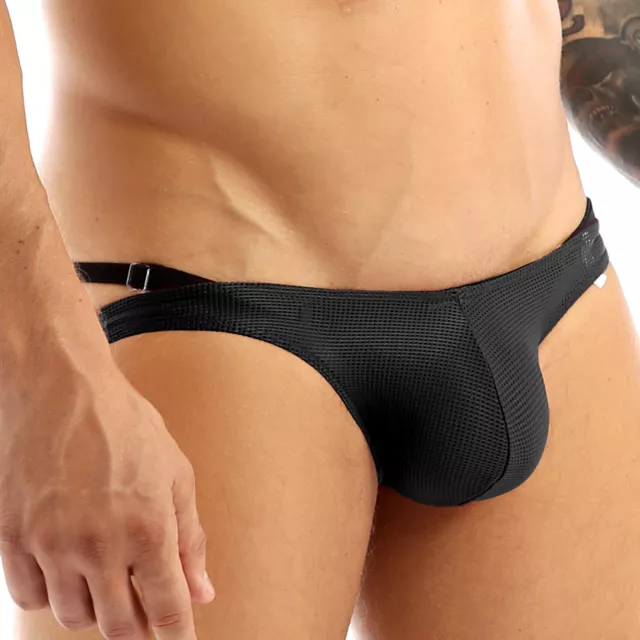 US Sexy Men's Lingerie See Through Mesh Jockstrap G-string Thongs Underwear
