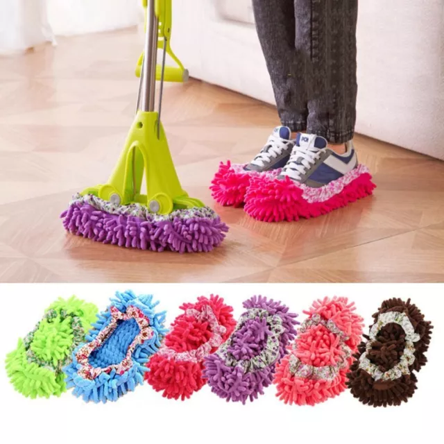 Chenille Duster Mop Hausschuhe Schuhe Cover Boden polier reinigung  Fliesen