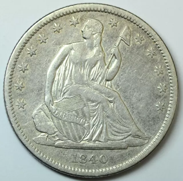 1840 Seated Liberty Half Dollar Small Letters Au Beautiful Coin!