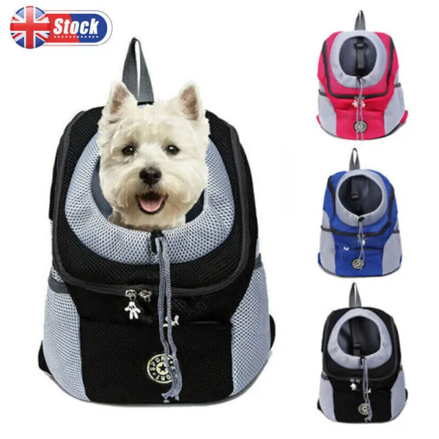 Pet Dog Carrier Puppy Travel Mesh Backpack Front Travel Portable Shoulder Bag UK