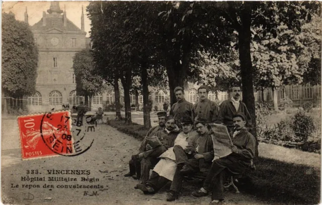CPA VINCENNES - Bégin Military Hospital - The rest of the convalescents (519767)