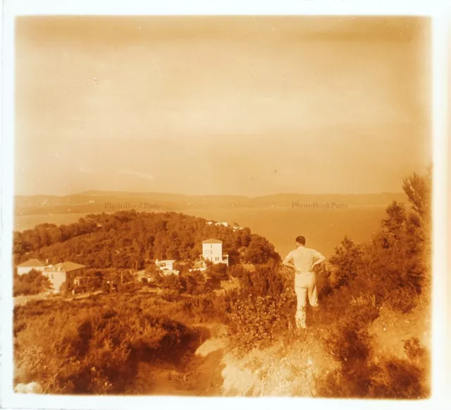 FRANCE Côte d’Azur c1930 Photo Plaque de verre Stereo Vintage VR16L