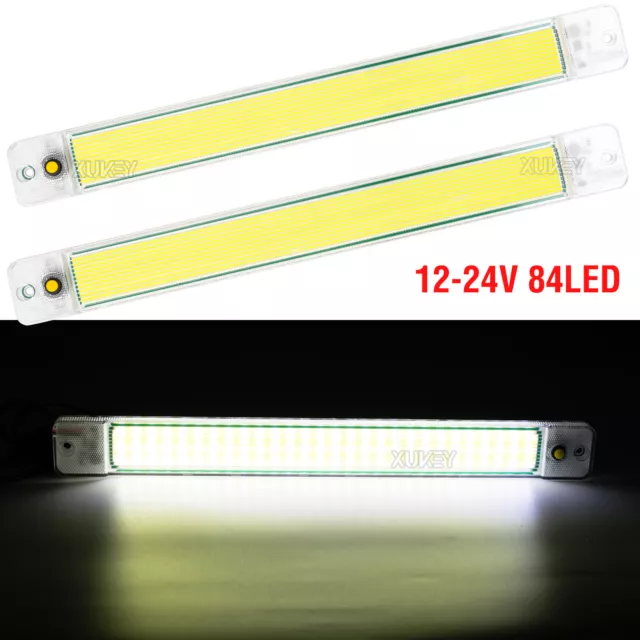 12V-24V 84LED Interior Light Bar Strip COB Roof Ceiling Lamp Trailer Caravan RV