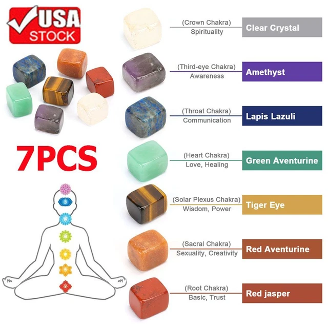 7Pcs/Set Chakra Stones Crystal Reiki Healing Energy Palm Natural Gemstone Quartz