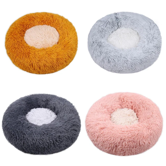 Donut Plush Pet Dog Cat Bed Soft Warm Calming Bed Sleeping Kennel Nest 40cm 3