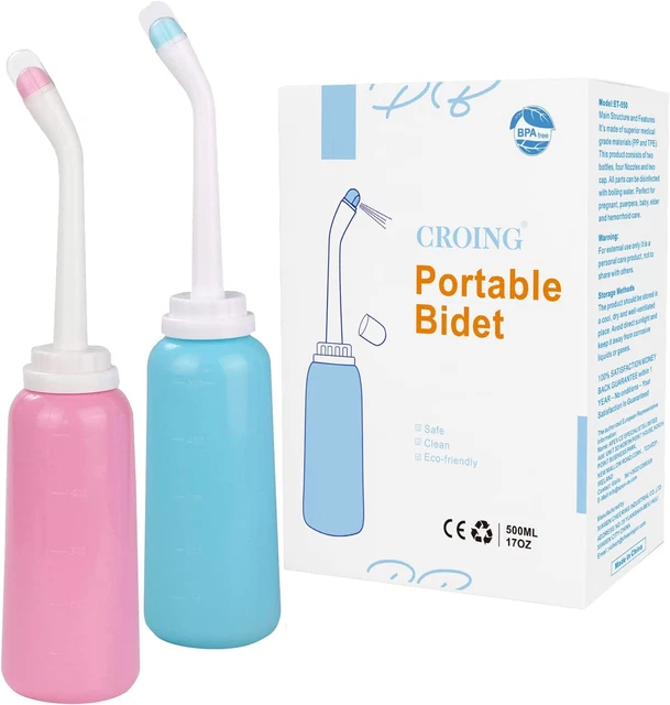 CROING-2 Stk. 500 Ml Po Dusche, Das Easy-Bidet, Mobiles Reise Bidet, Intimdusche