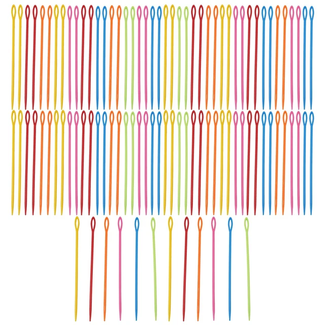 Lot De 5 Aiguilles à Coudre En Plastique Avec Grand Œil - Pour Enfants Et Débutants - Longueur 7 Cm
