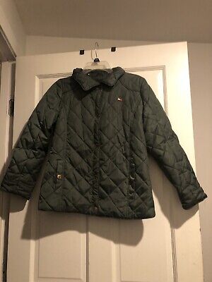 TOMMY HILFIGER Girls Green Winter Coat Jacket - Size Large 12/14