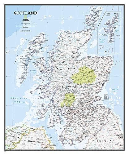 NATIONAL GEOGRAPHIC: SCOTLAND CLASSIC WALL MAP - LAMINATED **Mint ...