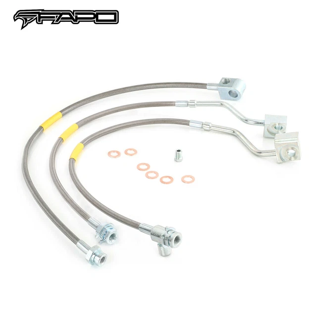 FAPO Full Set 4-6" Extended Brake Lines For Ford F-150 Bronco 1980-1996