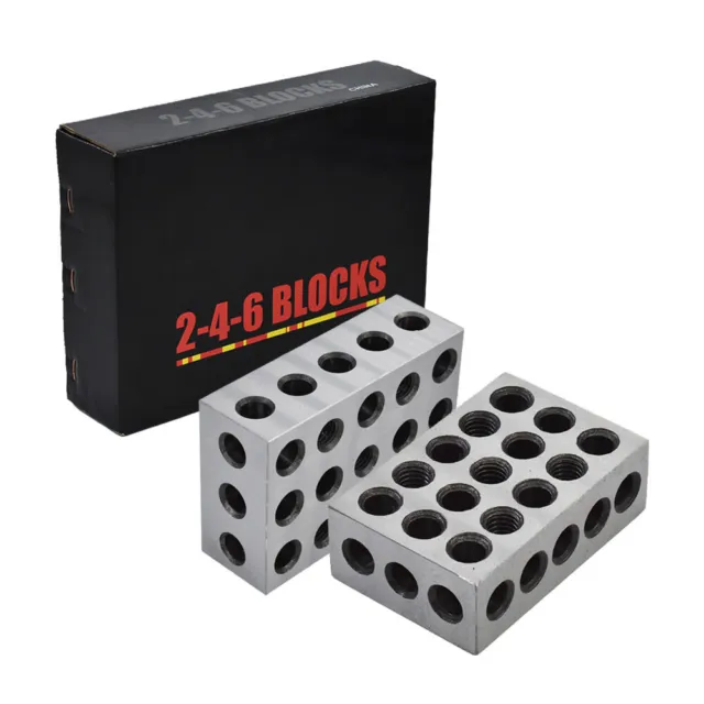 1 Matched Pair 2-4-6 Blocks 23 Holes 0.0002" Machinist 246 Jig New