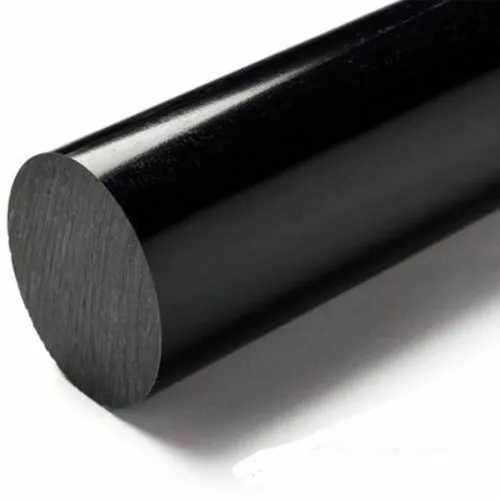 2pcs Nylon Polyamide PA Plastic Round Rod Stick Stock Black 10mm x 250mm