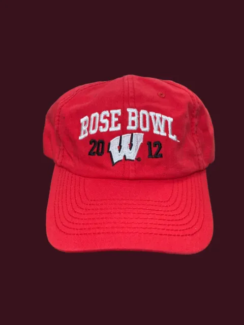 Wisconsin Badgers Football Big Ten Champs 2012 Rose Bowl VTG Strapback Hat