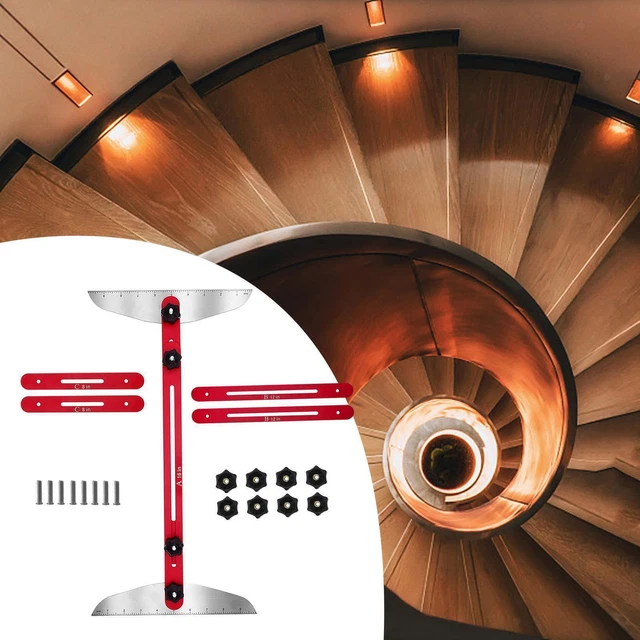 STAIR TREAD TEMPLATE Measuring Steps Risers Ruler Adjustable Gauge Jig ...