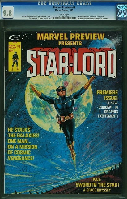 Marvel Preview #4 CGC 9.8 1st Appearance of Star Lord Highest Graded! Great Copy