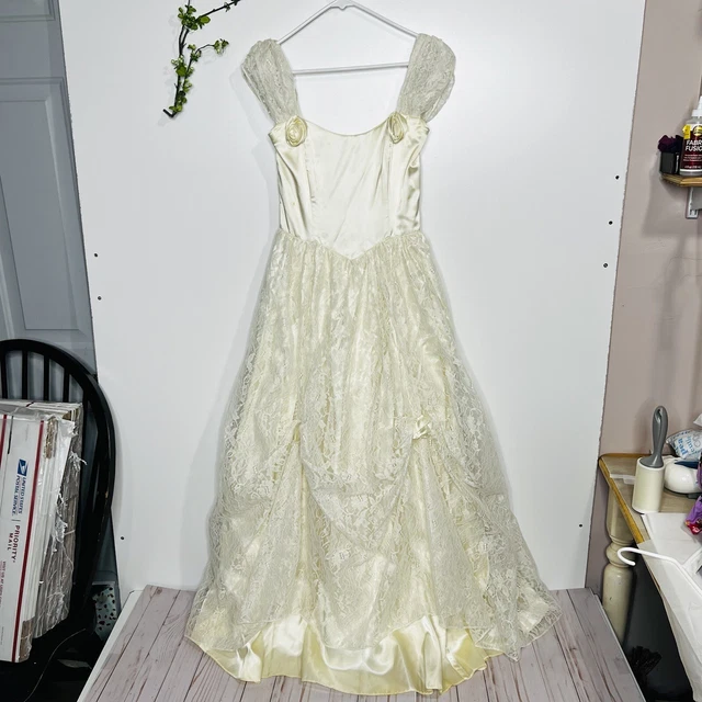 GUNNE SAX VINTAGE 80’s Lace Wedding Dress by Jessica McClintock Cream ...