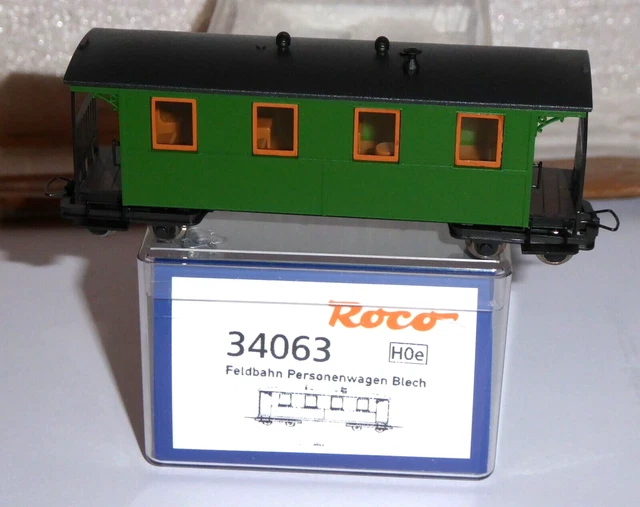 ROCO 34063 H0E 4-Axle Forest Railway Passenger Car Feldbahn Era 1/6 New ...
