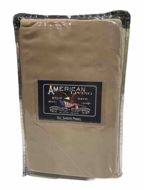 American Living Sheer Panel Curtain Camel (brown) JC Penney 52”x84” Rod  NIP (L)